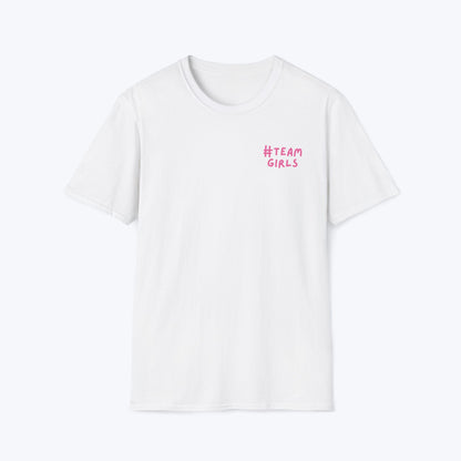 Premium #Team Girls T-Shirt — Pink Script Feminine Crew Tee