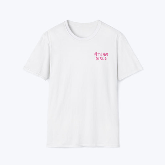 Premium #Team Girls T-Shirt — Pink Script Feminine Crew Tee