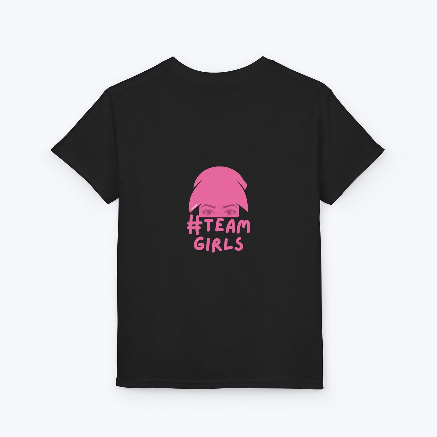Premium Youth T-Shirt - #Team Girls Pink Chest Logo, Kids Team Spirit Shirt