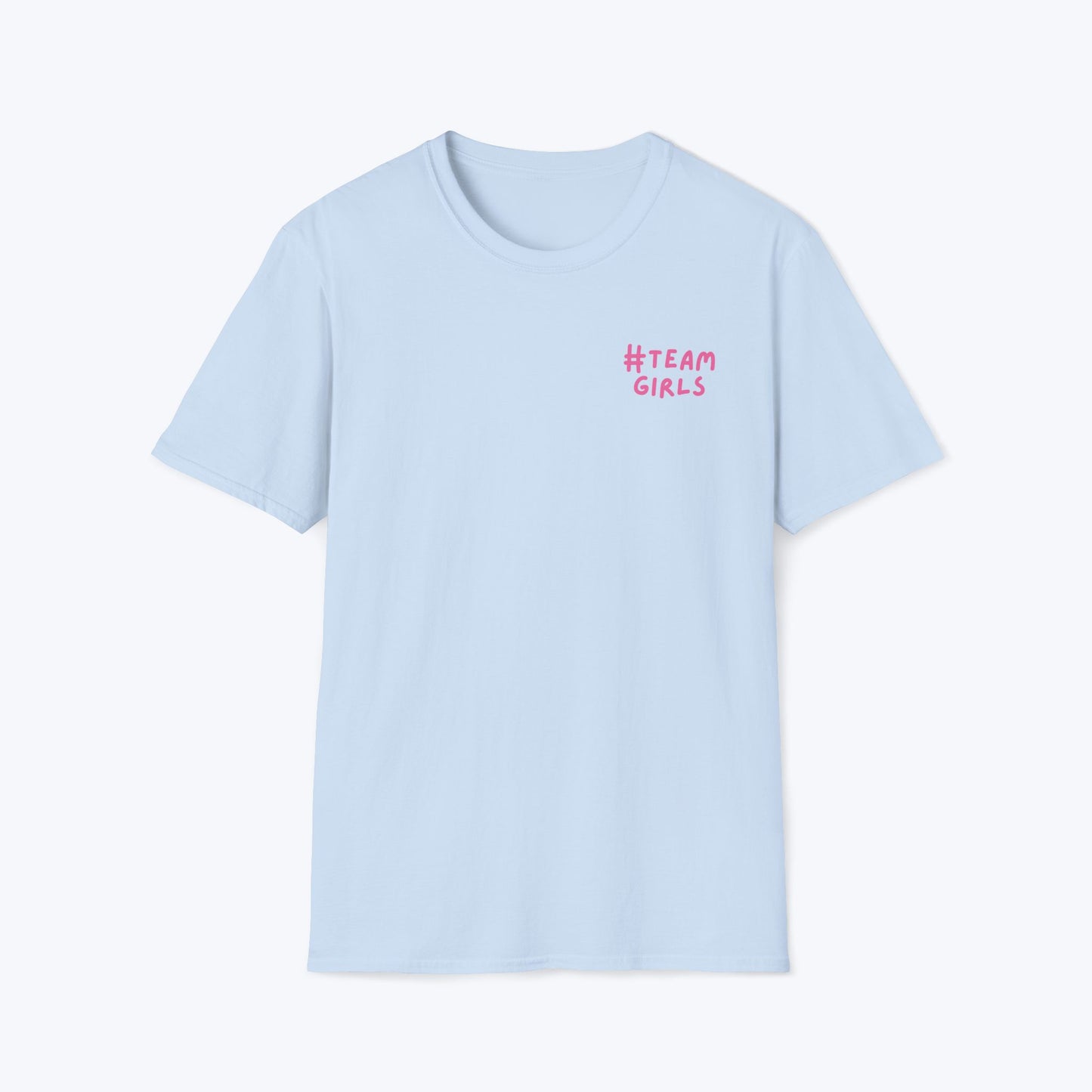 Premium #Team Girls T-Shirt — Pink Script Feminine Crew Tee