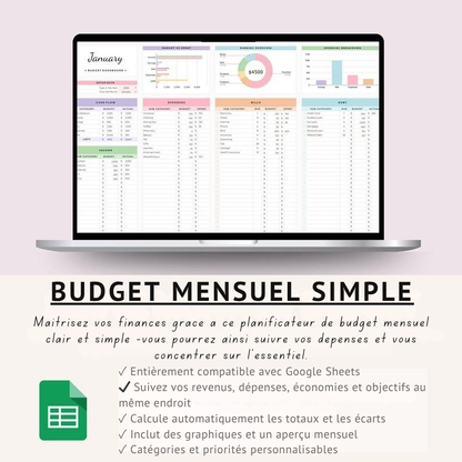 Pack planificateur de budget intelligent pour économiser 300€/mois +bonus!