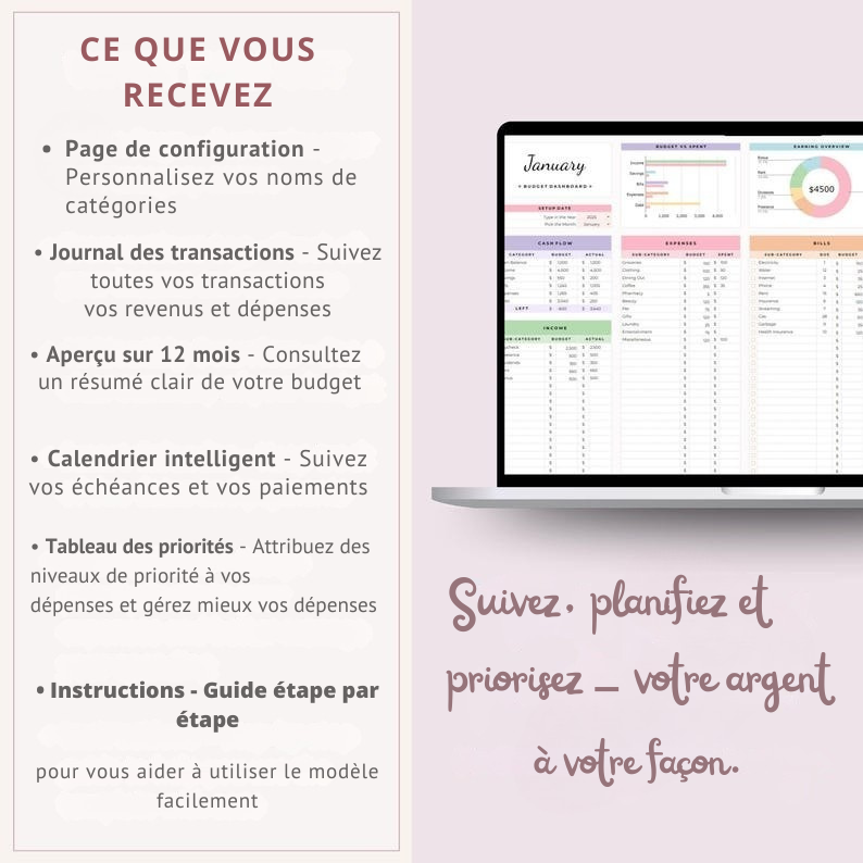 Pack planificateur de budget intelligent pour économiser 300€/mois +bonus!