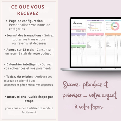 Pack planificateur de budget intelligent pour économiser 300€/mois +bonus!