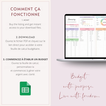 Pack planificateur de budget intelligent pour économiser 300€/mois +bonus!
