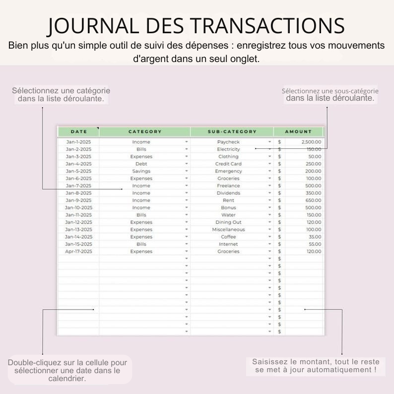 Pack planificateur de budget intelligent pour économiser 300€/mois +bonus!