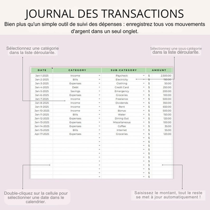 Pack planificateur de budget intelligent pour économiser 300€/mois +bonus!